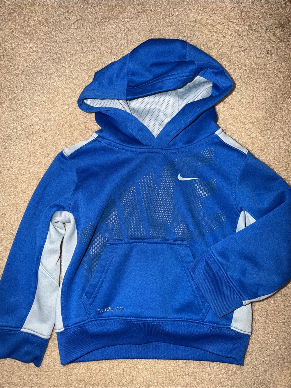 Nike Kids Royal Blue & Light Gray Hooded Sweatshirt